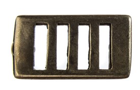 Zierbeschlag „Gitter“ – Altmessingfarbener Steampunk-Beschlag in Mechanik-Optik