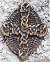 Himmelskreuz altmessing – Keltischer 45 mm Beschlag mit Knotenkreuz für LARP & Reenactment