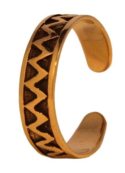 [zrb4] Zehenring Zick-Zack Bronze - Schmuck Accessoire für Historische Gewandungen, Reenactment und Liverollenspiel