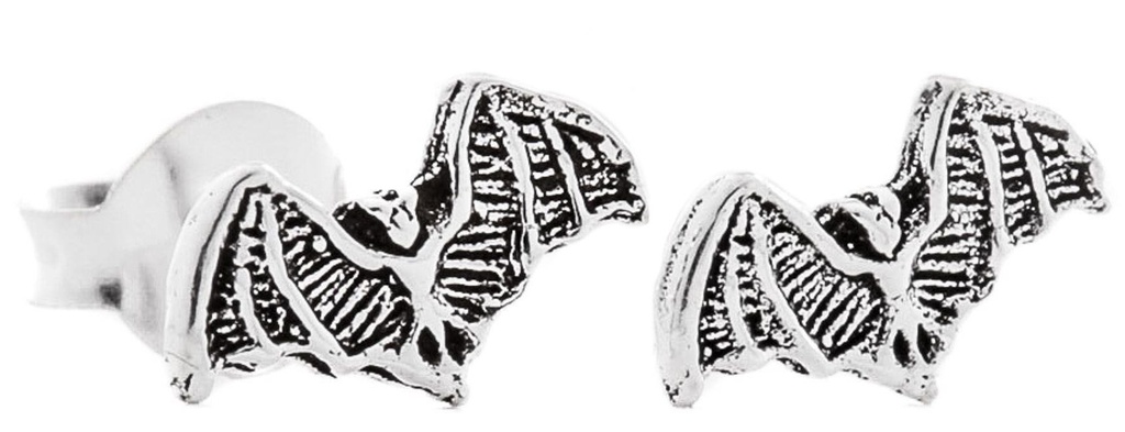 [ost22] Ohrstecker Yaver Fledermaus aus 925 Silber – Mini Ohrschmuck für Nachtwesen 8 mm