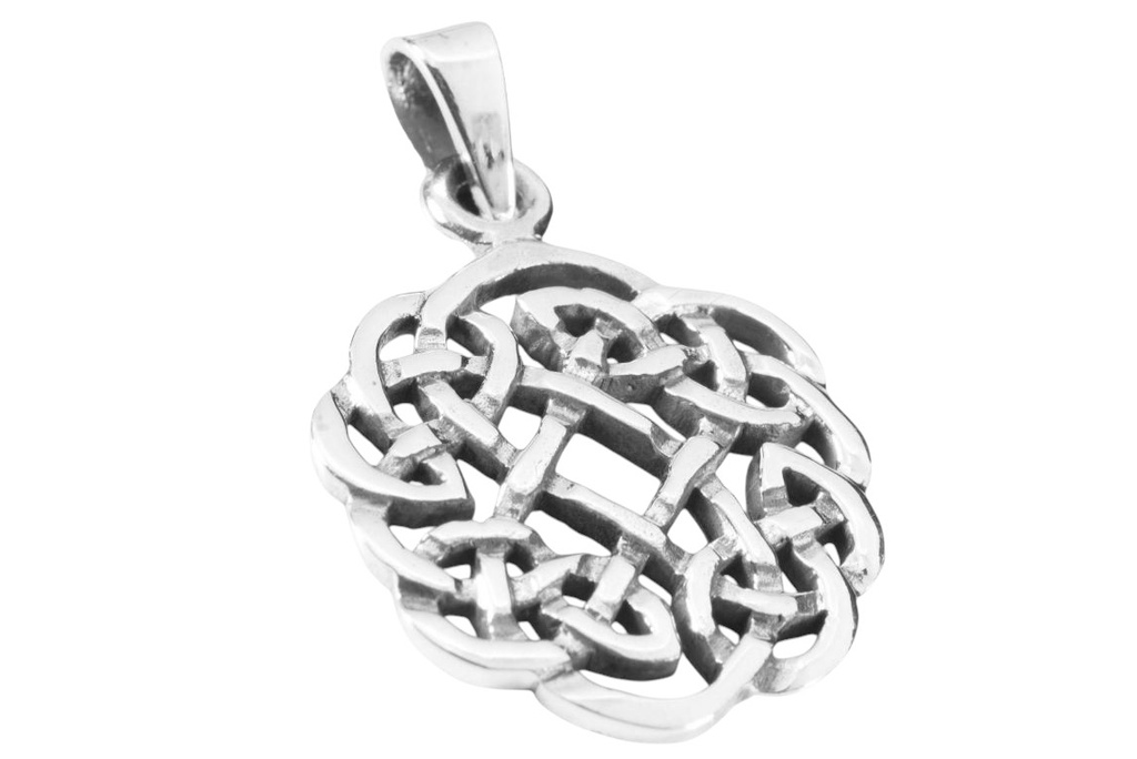 [ac46] Schmuck Anhänger Nalina 3,3 cm – Silber 925 – Keltisches Amulett mit filigraner Knotenmuster