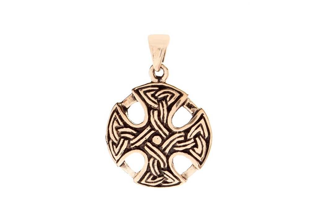 Keltisches Amulett, Anhänger 'Arian – Keltisches Kreuz' aus Bronze- Mittelalter, Larp, Reenactment Schmuck