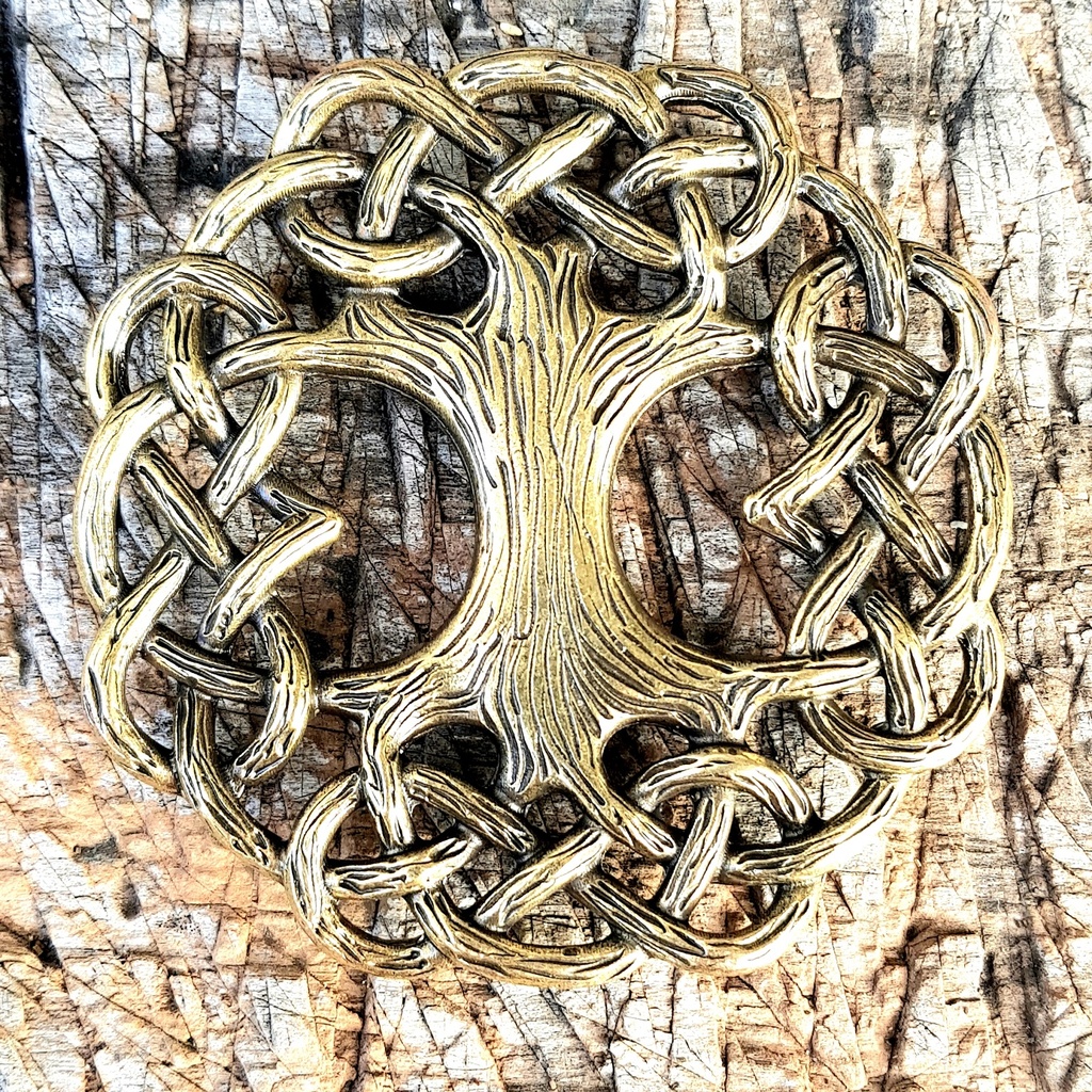 [N-268-2] WELTENBAUM, YGGDRASIL, WELTENESCHE groß, messingfarbener Beschlag