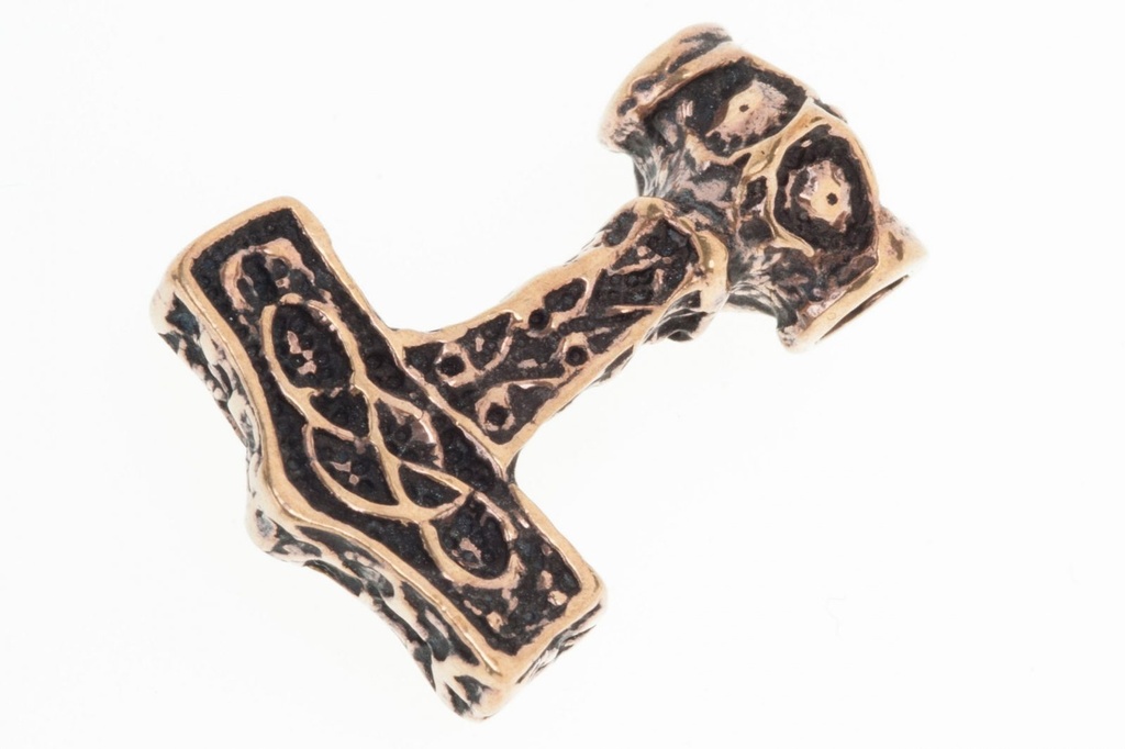 [atb9] Thorshammer Mjölnir Anhänger 'Donar' aus Bronze - Mittelalter, Larp, Reenactment Schmuck