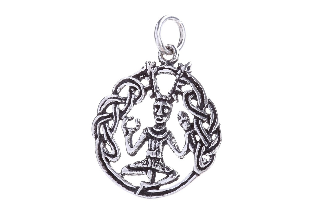 [WK2015-Ac12-2] Keltisches Amulett, Anhänger 'Cerunnos' aus Silber 925- Mittelalter, Larp, Reenactment Schmuck