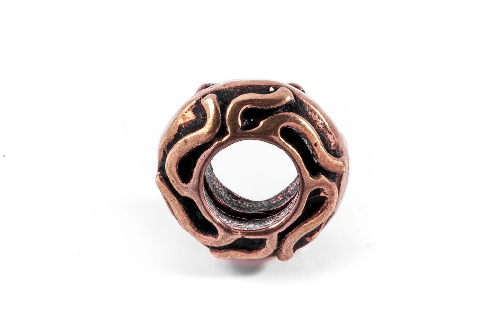 [amb133] Wikingerperle ALUIR aus Bronze – Sonnenmotiv für Haare, Bärte und Zöpfe (1,2 cm)