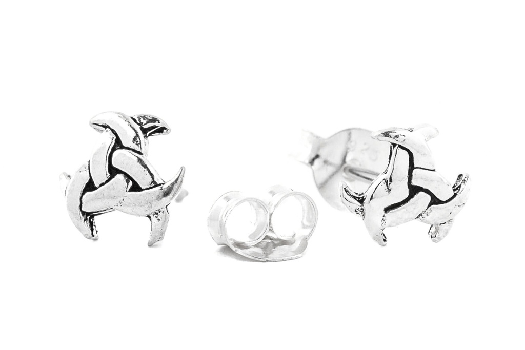 Ohrstecker 'Nuada Keltische Triskele' Sterling Silber 925 - Schmuck für Mittelalter, Reenactment und Larp