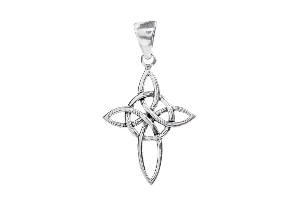 Schmuck Anhänger Aline 3,3 cm – Silber 925 – Zartes keltisches Amulett mit Knotenmuster