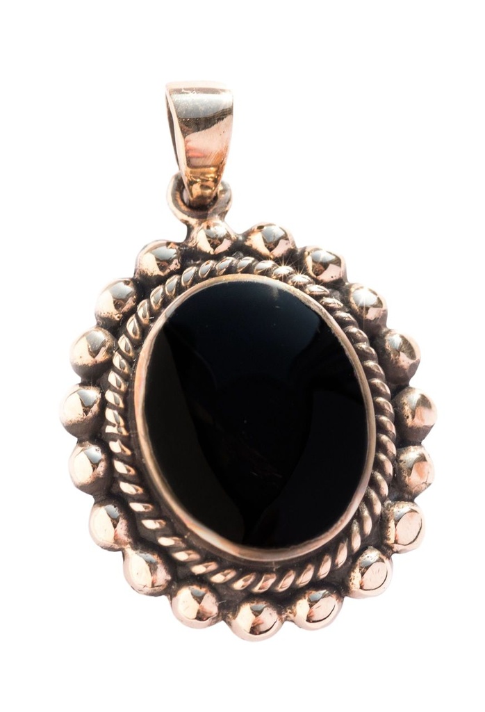 Amulett, Anhänger 'Porsepina - Onyx' aus Bronze - Mittelalter, Larp, Reenactment Schmuck