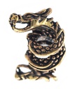 Drache mit zwei Köpfen, Bronze Bartperle Lockenperle - Accessoire für Historische Gewandungen, Reenactment und Liverollenspiel