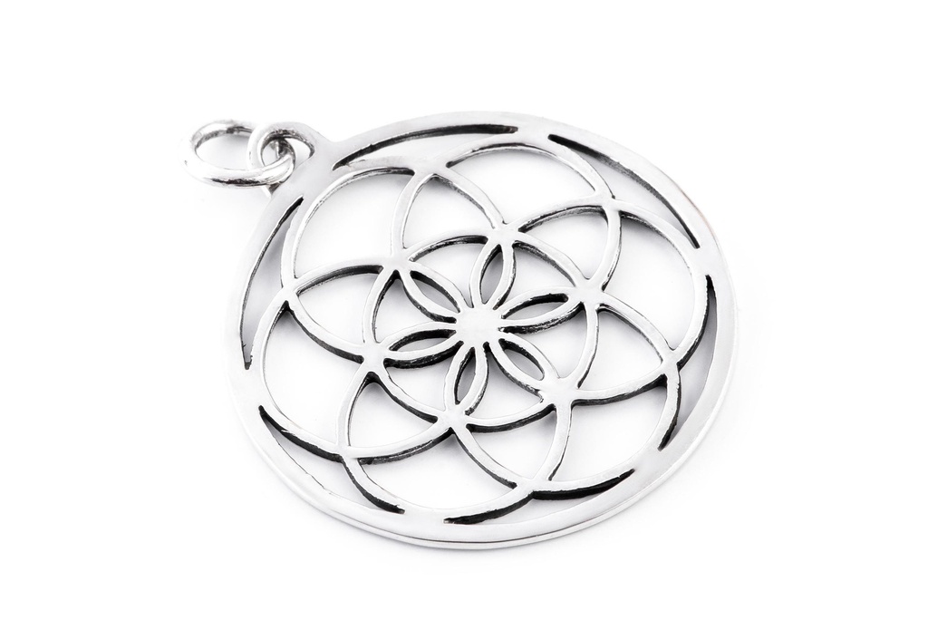 [WK2015-am168] Amulett, Anhänger 'Flory - Blume des Lebens groß' aus Silber 925 - Mittelalter, Larp, Fantasy Schmuck