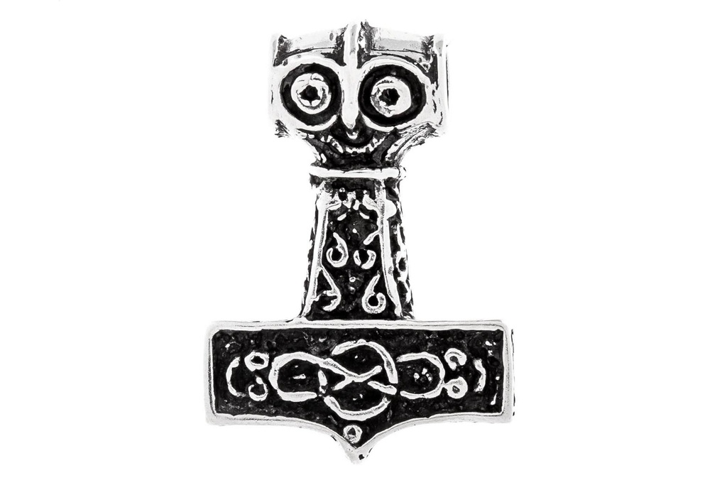 [at12] Anhänger Thorshammer MJÖLNIR aus Silber – Nordischer Mjölnir Wikinger Amulett 3,3 cm