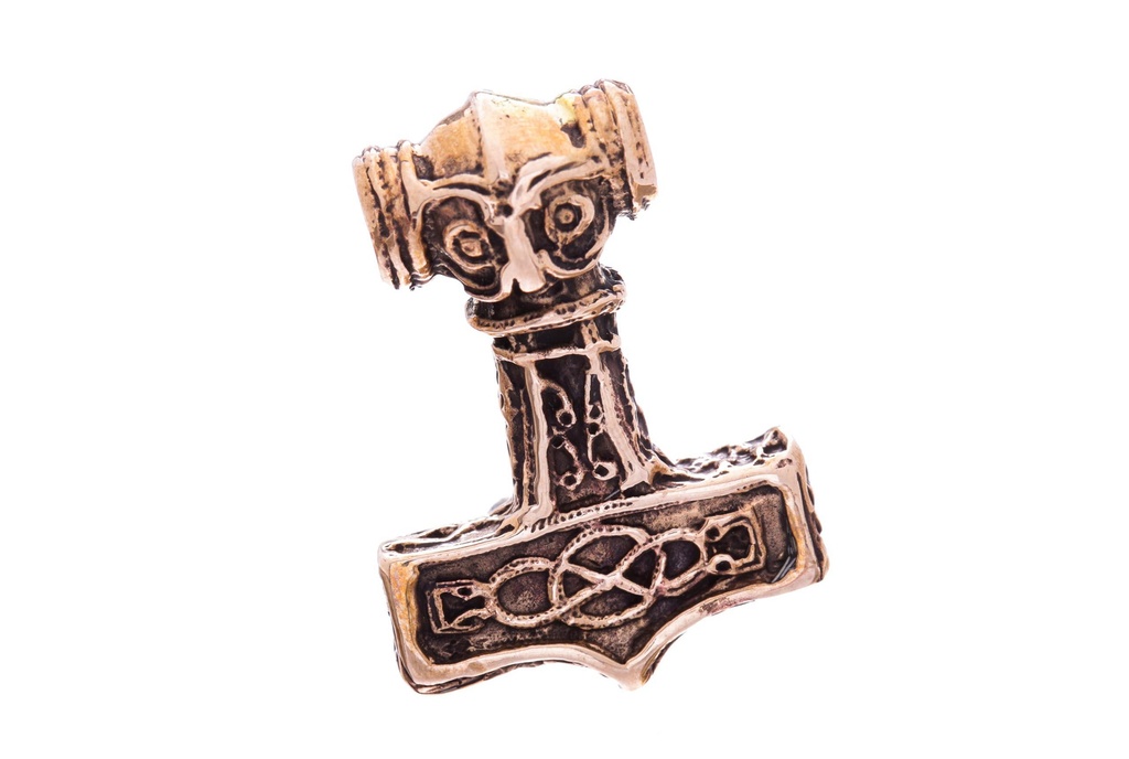 [atb61] Thorshammer Mjölnir Anhänger 'Donar' aus Bronze - Mittelalter, Larp, Reenactment Schmuck
