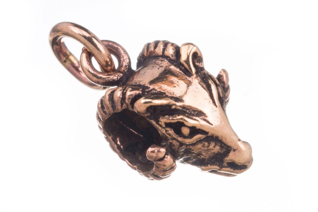 [Avb18-2] Schmuck Anhänger Rùtur – Kleiner Widder 2 cm – Bronze – Symbol für Stärke und Entschlossenheit 