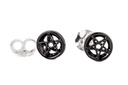 Ohrstecker 'Pentagramm schwarz' Sterling Silber 925 - Schmuck für Mittelalter, Reenactment und Larp
