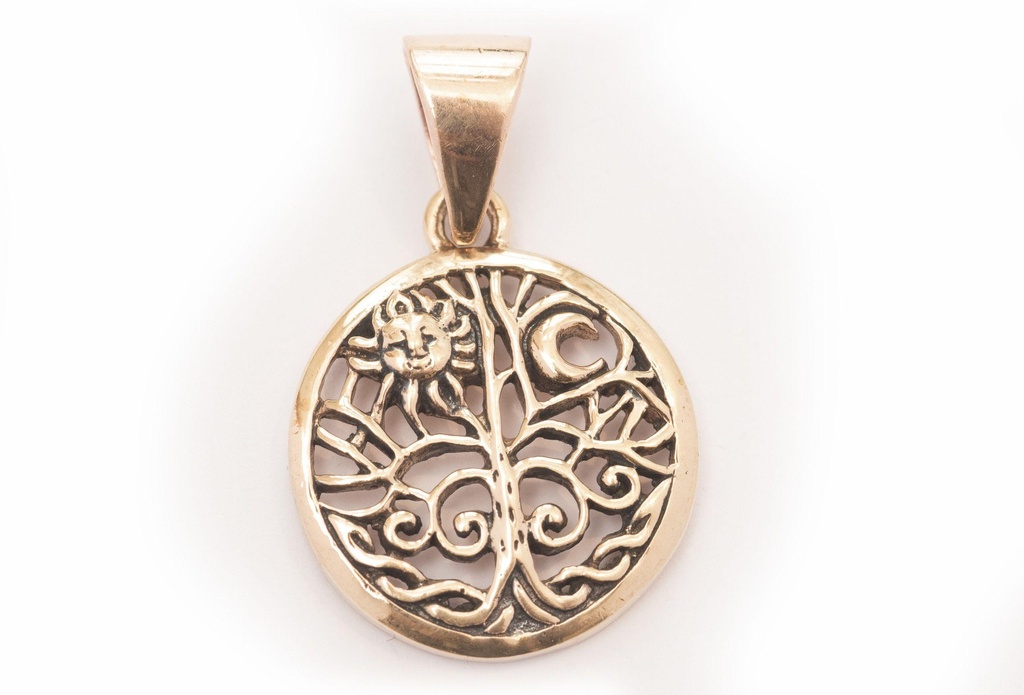 Bronze-Anhänger ALINE – Sonne, Mond und Lebensbaum