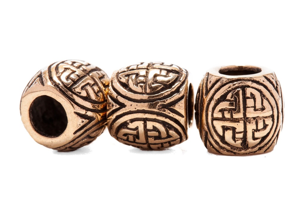 Keltische Haar- & Bartperle SURAS aus Bronze – 9 mm Herz-Knoten Schmuck für Dreads & Zöpfe