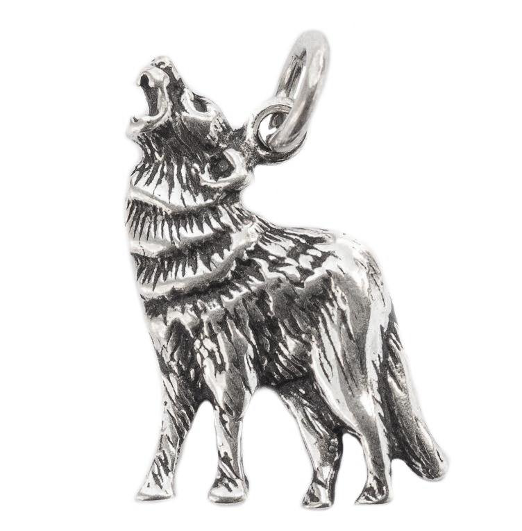 Schmuck-Anhänger DASAN 2 cm – Krafttier Wolf Amulett aus 925er Silber für Schutz & Freiheit