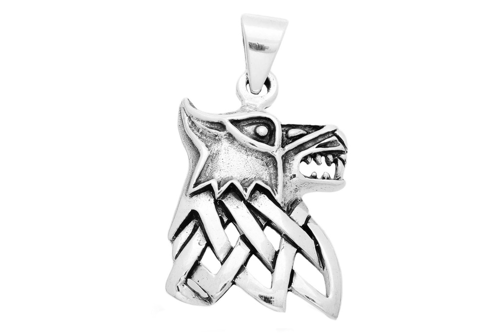 [av60] Wikinger Anhänger 'Fenris Wolf' aus Silber 925 - Mittelalter, Larp, Reenactment Schmuck