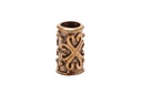 Mini Wikinger Haar- & Bartperle KNUD aus Bronze – 8 mm Vintageperle mit Herz-Ornamenten für feine Zöpfe