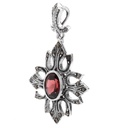 Schmuck-Anhänger ALANA – Trachtenschmuck mit rotem Zirkonia & Markasit in 925er Silber