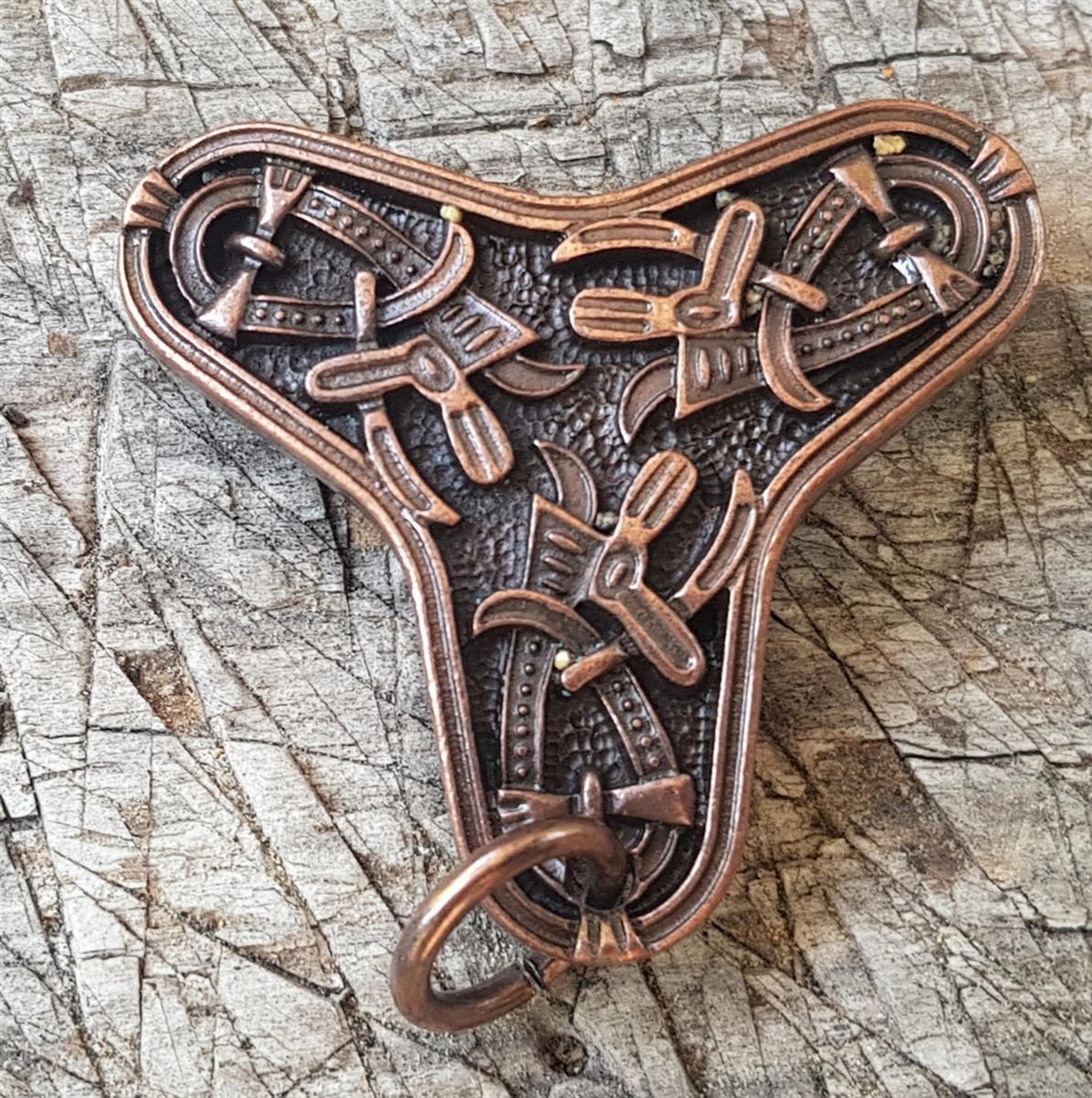 [A-5261-4] KLEEBLATT-FIBEL, groß kupfer - Gewand-Verschluss