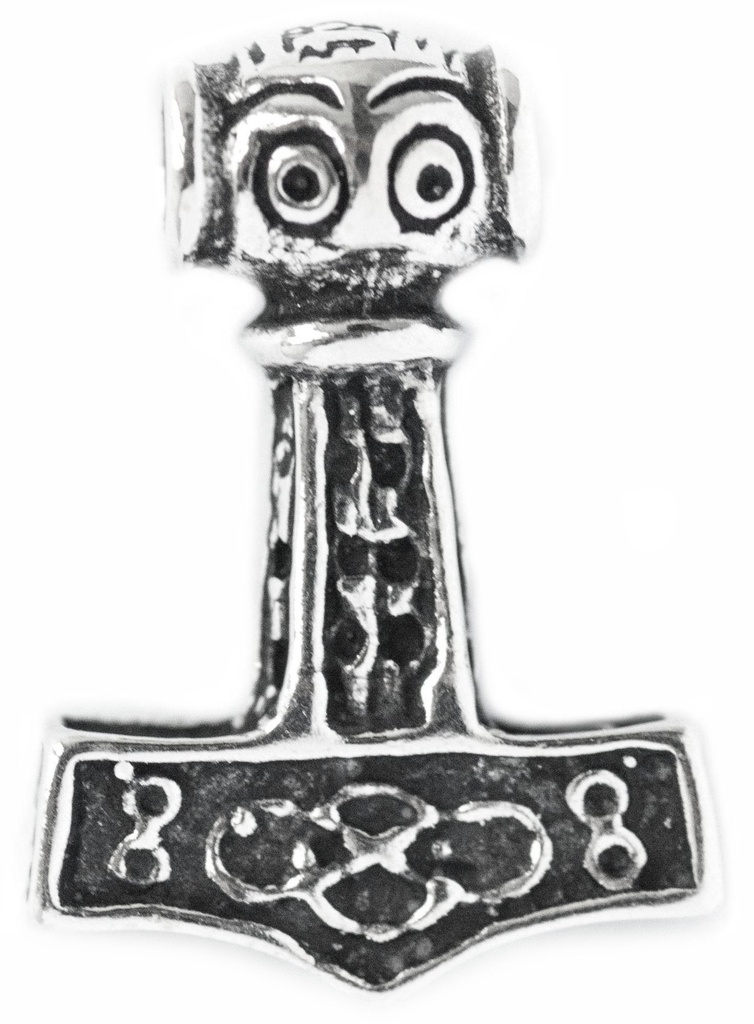 Anhänger Thorshammer Thoran aus Silber – Nordischer Mjölnir Amulett 1,9 cm