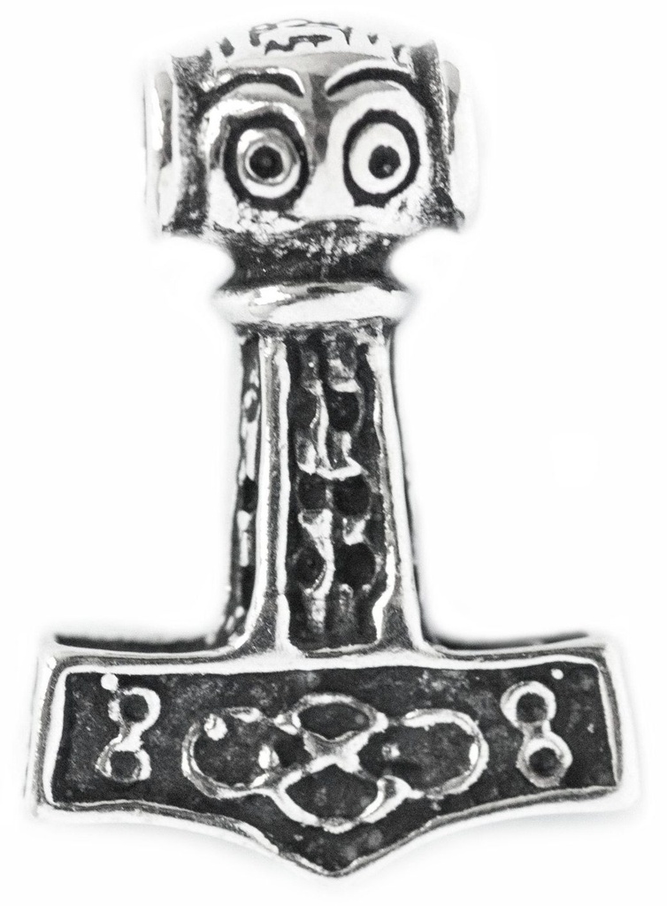 [at24] Thorshammer Mjölnir Anhänger 'Thoran' aus Silber 925 - Mittelalter, Larp, Reenactment Schmuck