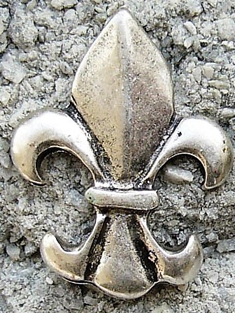[N-107-1] große Lilie Beschlag, silberfarben