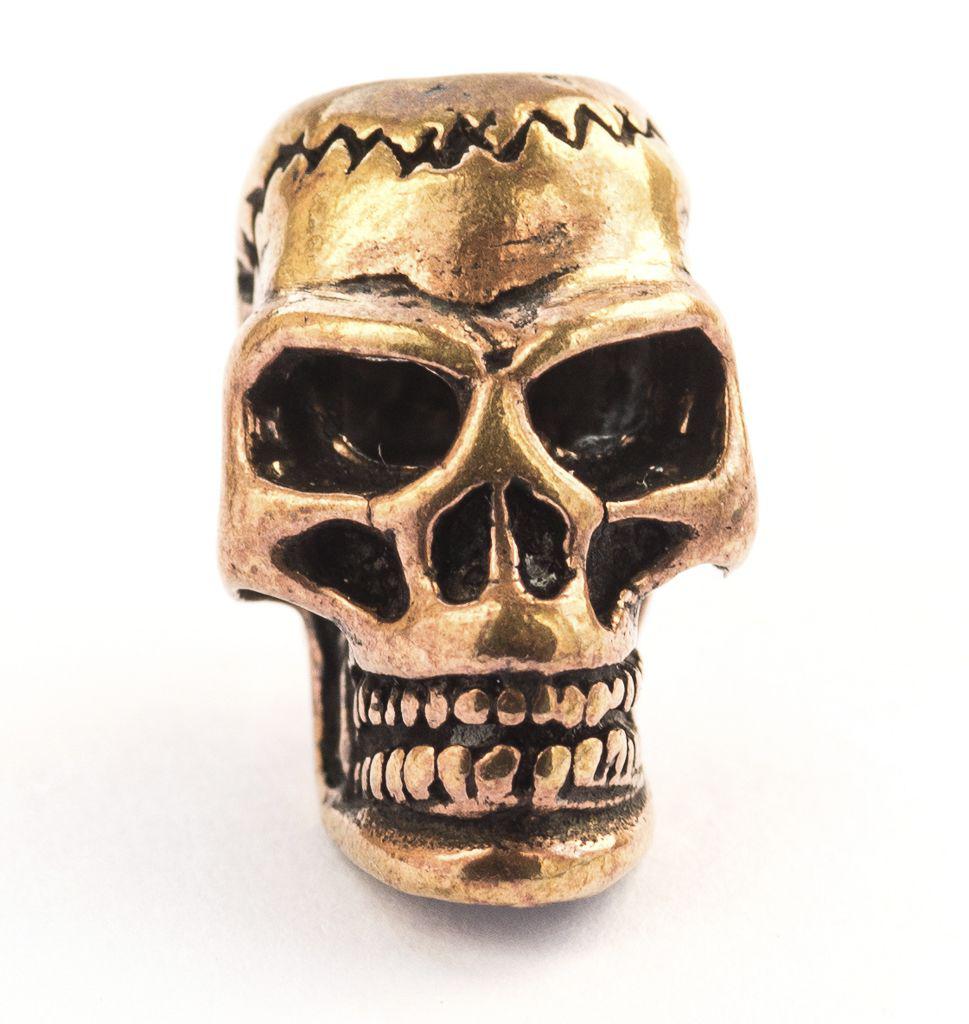 [apb27] Skull' Keltische Bronze Zopfperle Bartperle Lockenperle Alanna - Accessoire für Mittelalter, Reenactment und Liverollenspiel