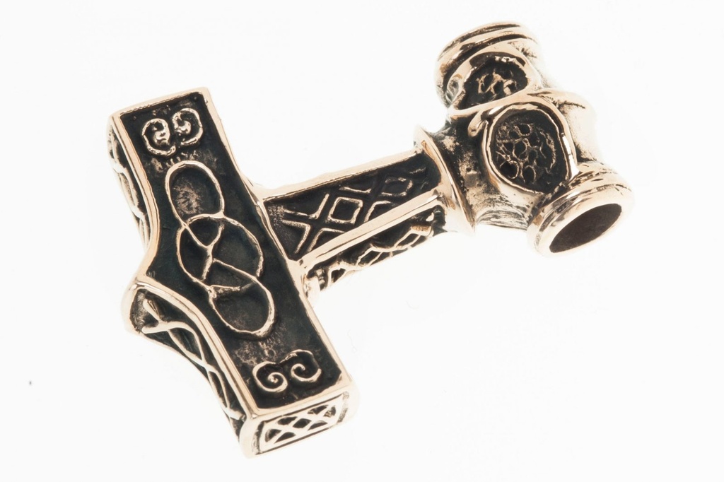 [atb55] Thorshammer Mjölnir Anhänger 'Donar Mjölnir' aus Bronze - Mittelalter, Larp, Reenactment Schmuck