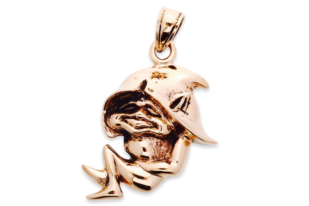 [amb524] Schmuckstück  Schmuck Anhänger DOBBY 4 cm Kleiner Gnom Bronze 4.0 cm