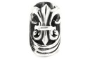 Haarperle Bartperle Florenza Fleur de Lys Silber