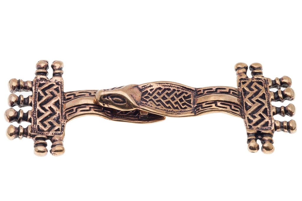 [fb10] Fibel Brosche 'Gewandschmuck Audun' aus Bronze - Mittelalter, Larp, Fantasy Schmuck