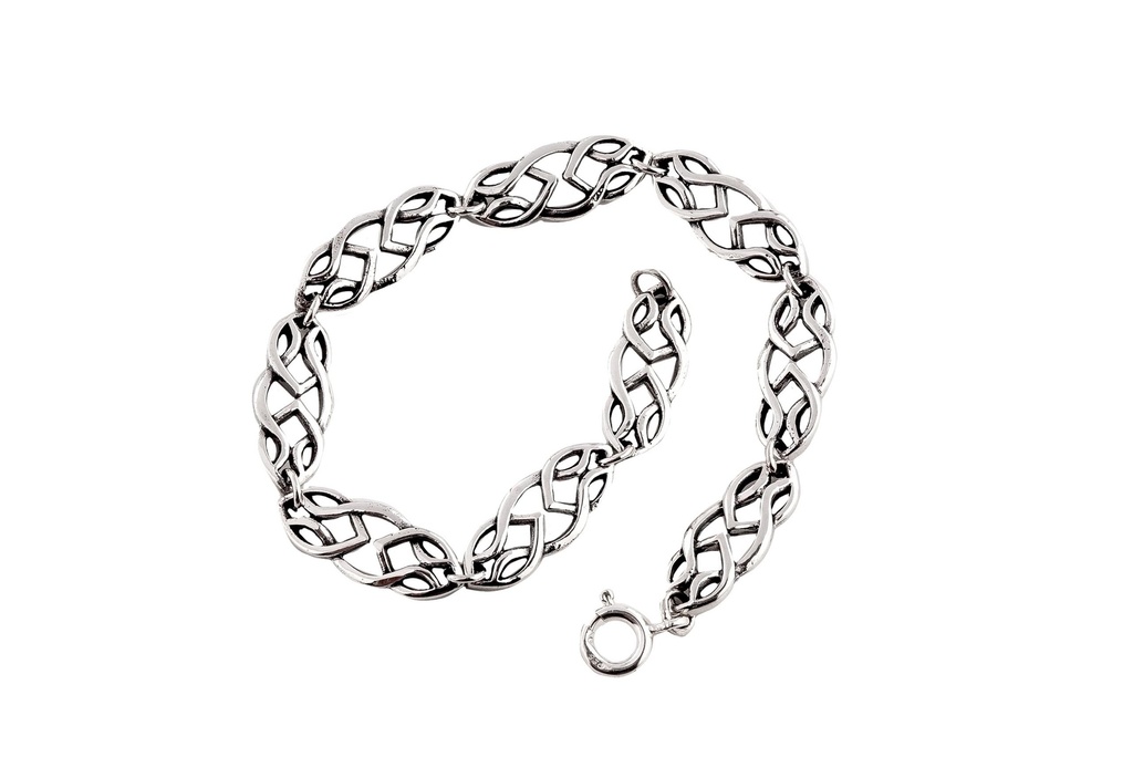 [ark2] Armband  Celtic Armkettchen NOINA 19 cm Keltische Herzen Freundschafts-Armband Silber 19.0 cm