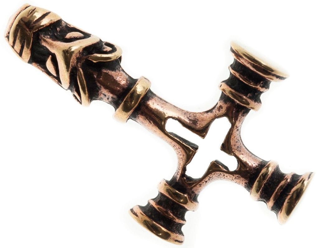 Thorshammer Anhänger WORKA aus Bronze – Mjölnir „Wolfshammer“ Wikinger Amulett 3,5 cm