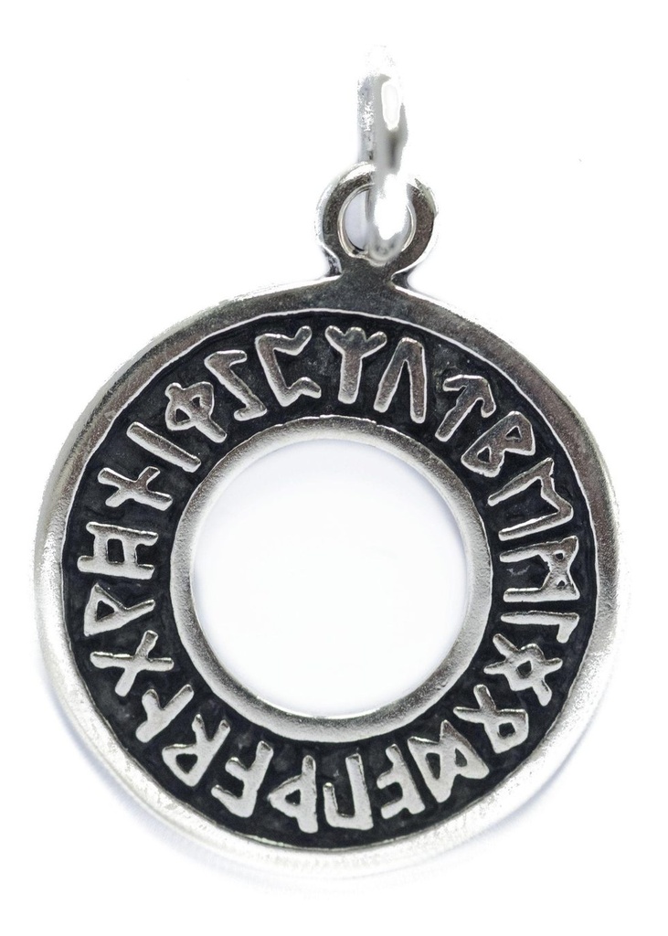 [av49] Wikinger Anhänger 'Futhark - Runen' aus Silber 925 - Mittelalter, Larp, Reenactment Schmuck