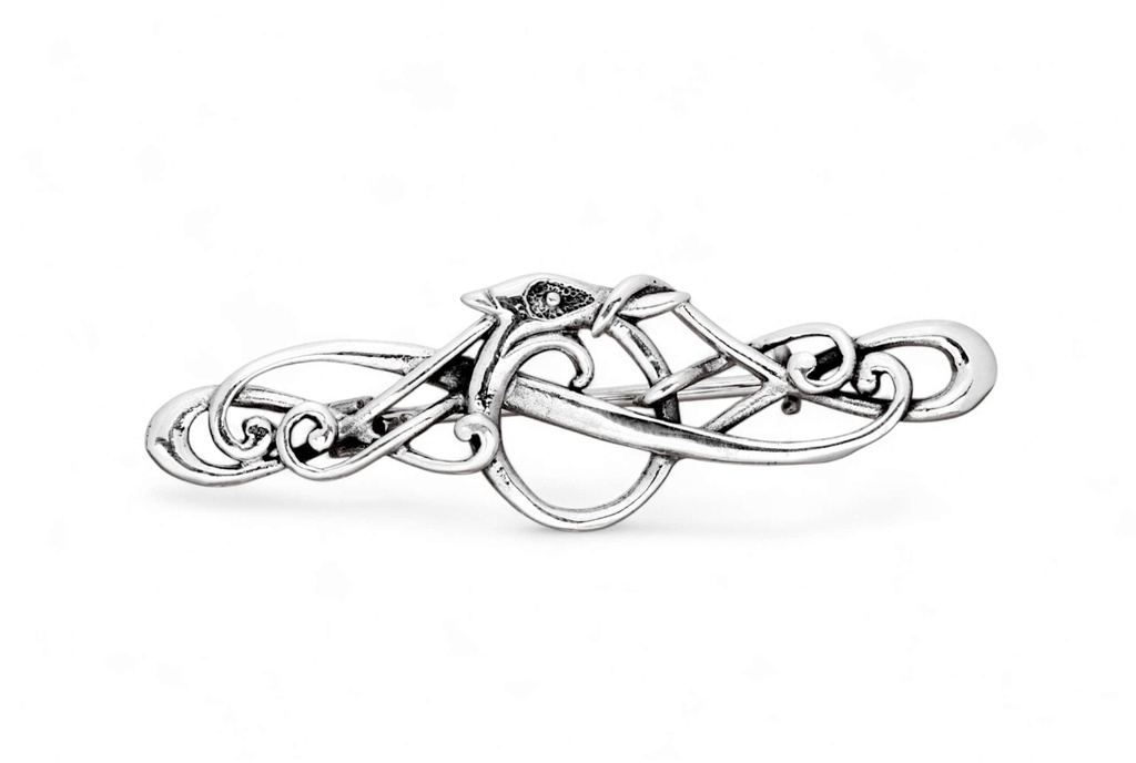 [br22] Fibel Brosche 'Thialtan - Wikinger Drache' aus Silber 925 - Mittelalter, Larp, Fantasy Schmuck