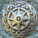 „Schild des Berling“ – Silberfarbener Zierbeschlag Ø 35 mm aus Zamak