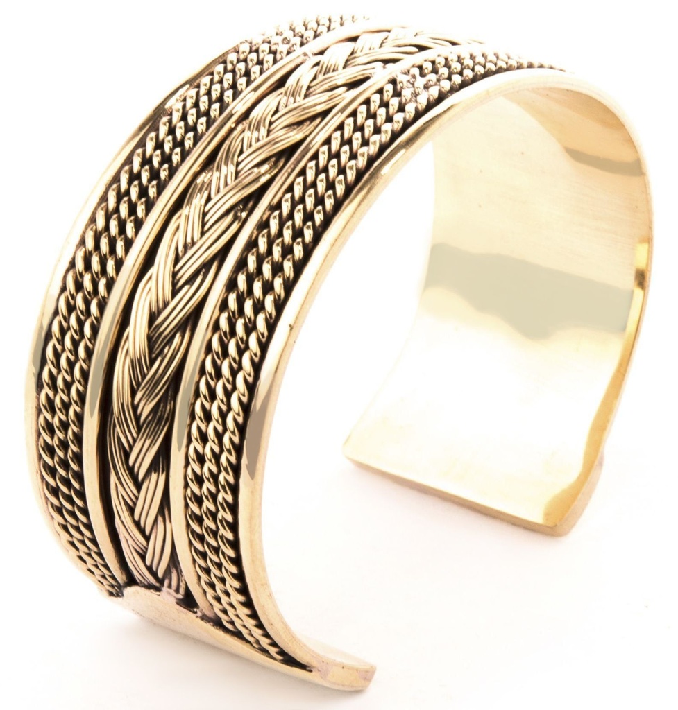 [armb49] Bronzearmreif mit Flechtband