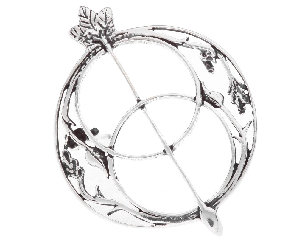 [br20] Silber-Brosche AVALON – 4,2 cm keltische Schmuckfibel mit mystischem Symbol
