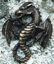 Zierniete nordischer Drache, altmessingfarben