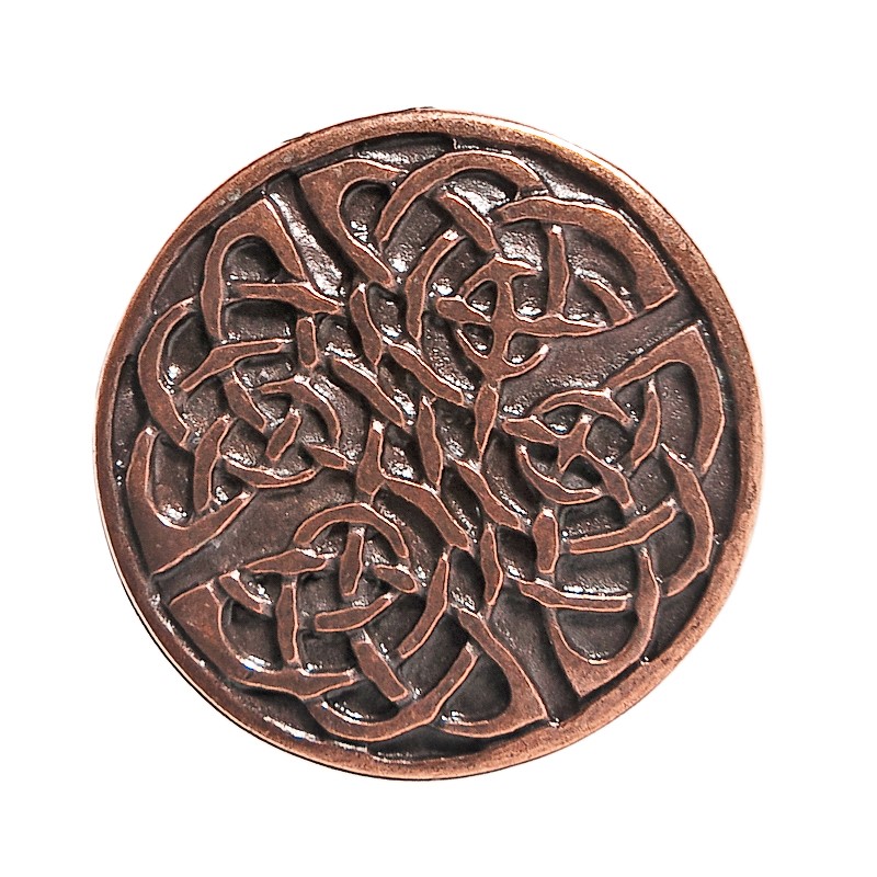 Celtic Knot 2 Zierbeschlag in Kupferoptik – Keltischer Rundknoten Ø 25 mm 