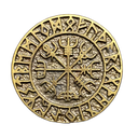VEGVISIR, altmessingfarbener Beschlag