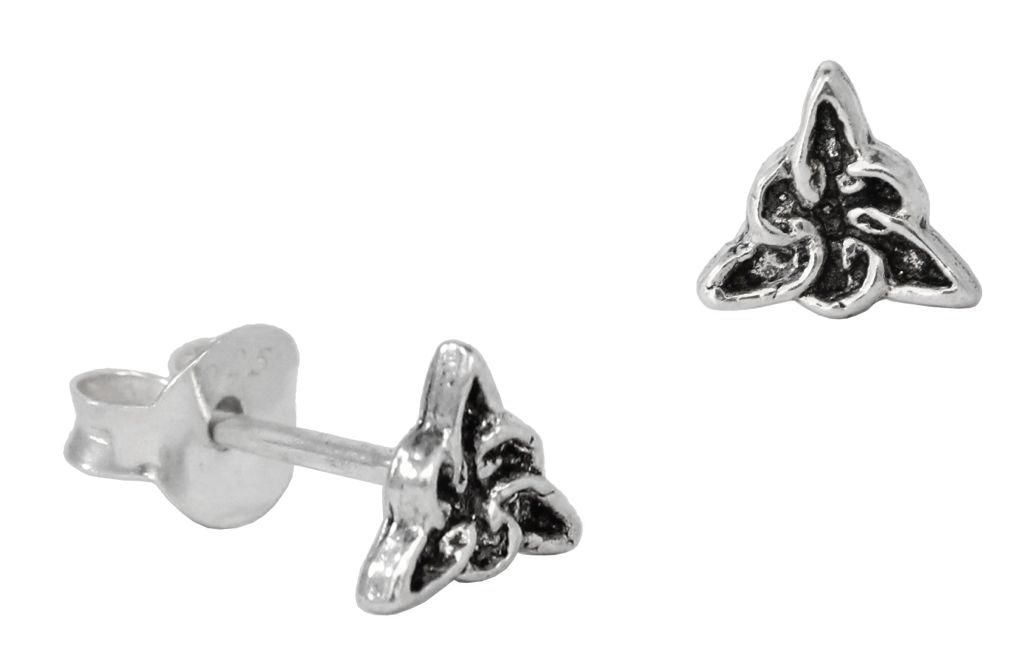 [ost70-2] Keltische Ohrstecker Tirana aus Silber – Mini-Knoten Ohrschmuck 5 × 6 mm