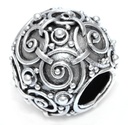 Wikinger Perle "Askur" aus Silber 925 – Bart- & Haarperle mit Spiralmuster 1,2 cm 