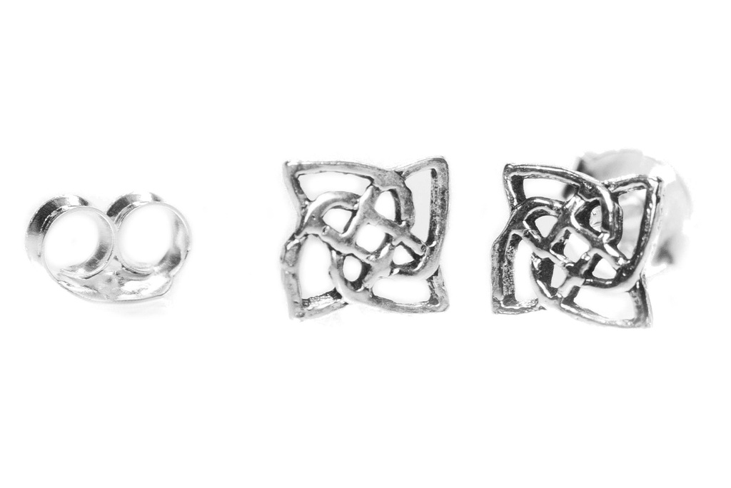 [ost136] Ohrstecker 'Keltische Knotenkunst' Sterling Silber 925 - Schmuck für Mittelalter, Reenactment und Larp