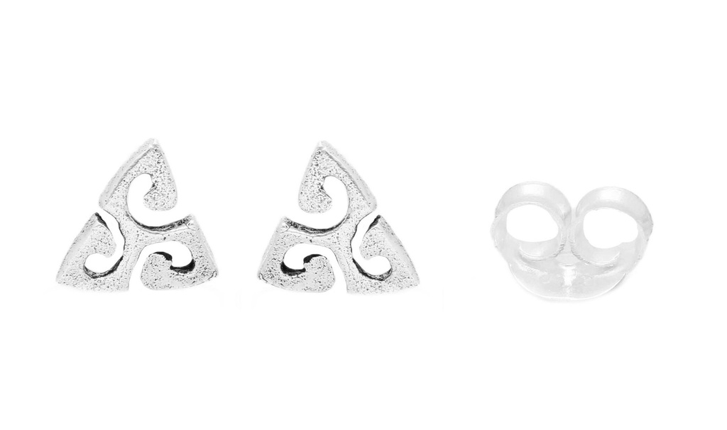 [ost8] Ohrstecker 'Celtic Triskel' Sterling Silber 925 - Schmuck für Mittelalter, Reenactment und Larp