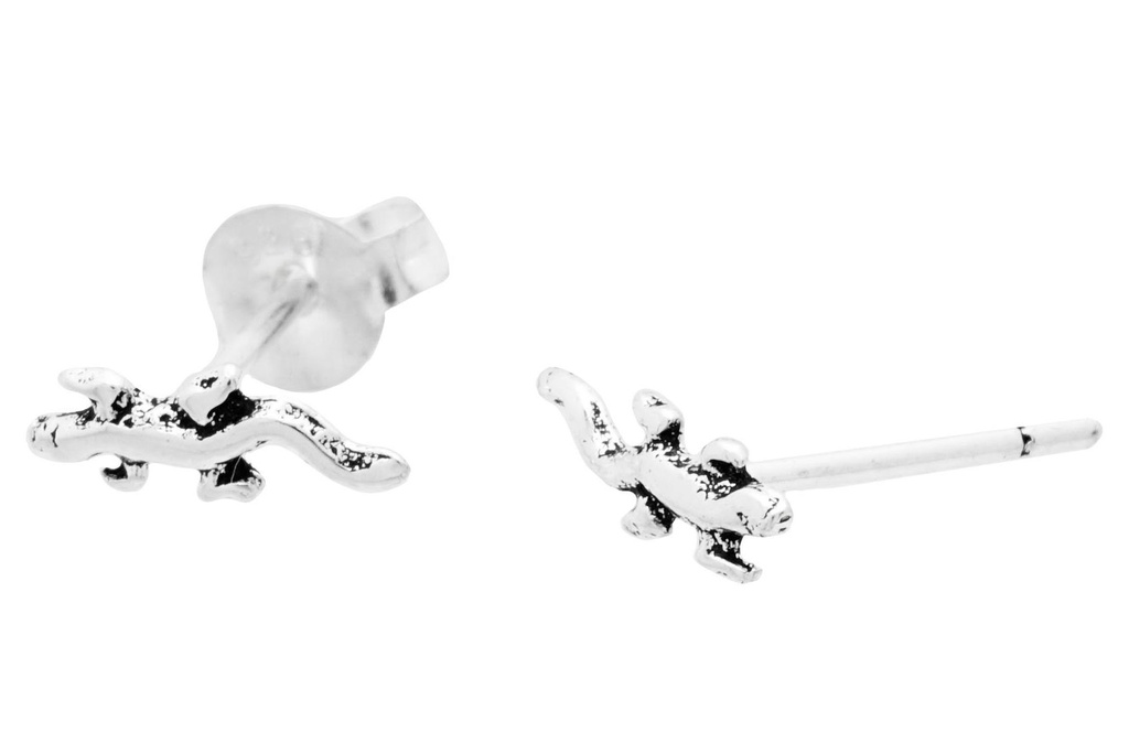 [ost43] Ohrstecker Echse LANI aus 925er Silber – Boho Eidechsen Schmuck 8 mm klein