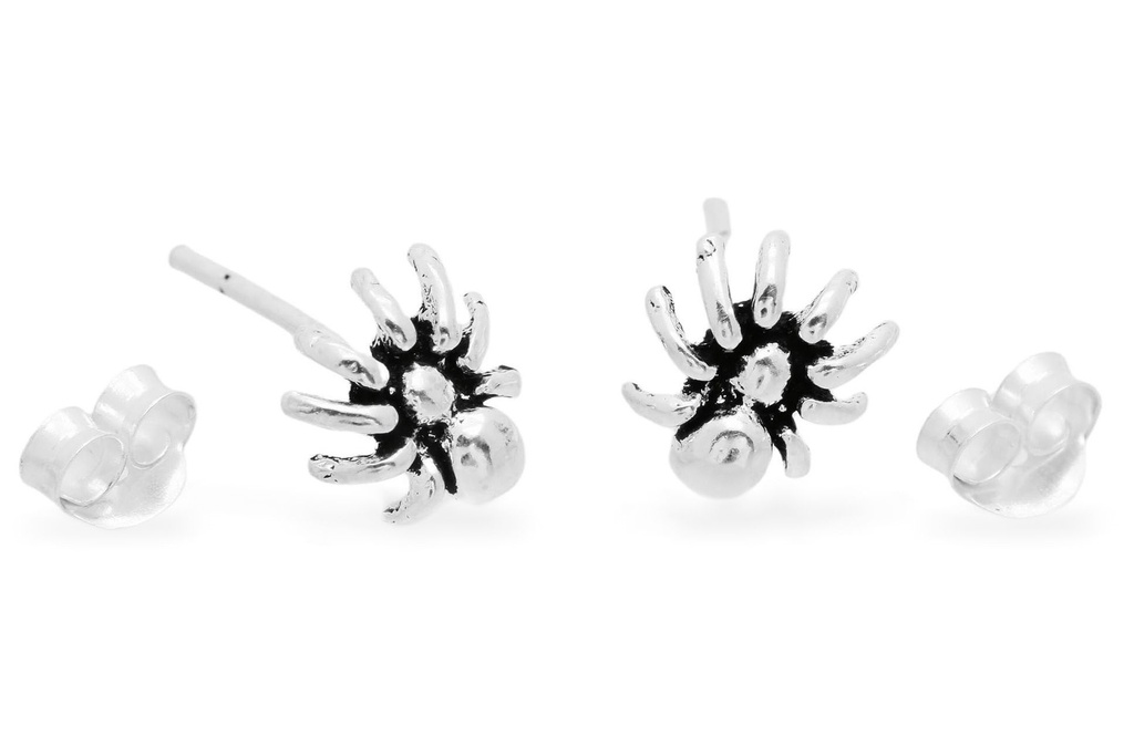 [ost29] Ohrstecker 'Arachnia Spinne' Sterling Silber 925 - Schmuck für Mittelalter, Reenactment und Larp